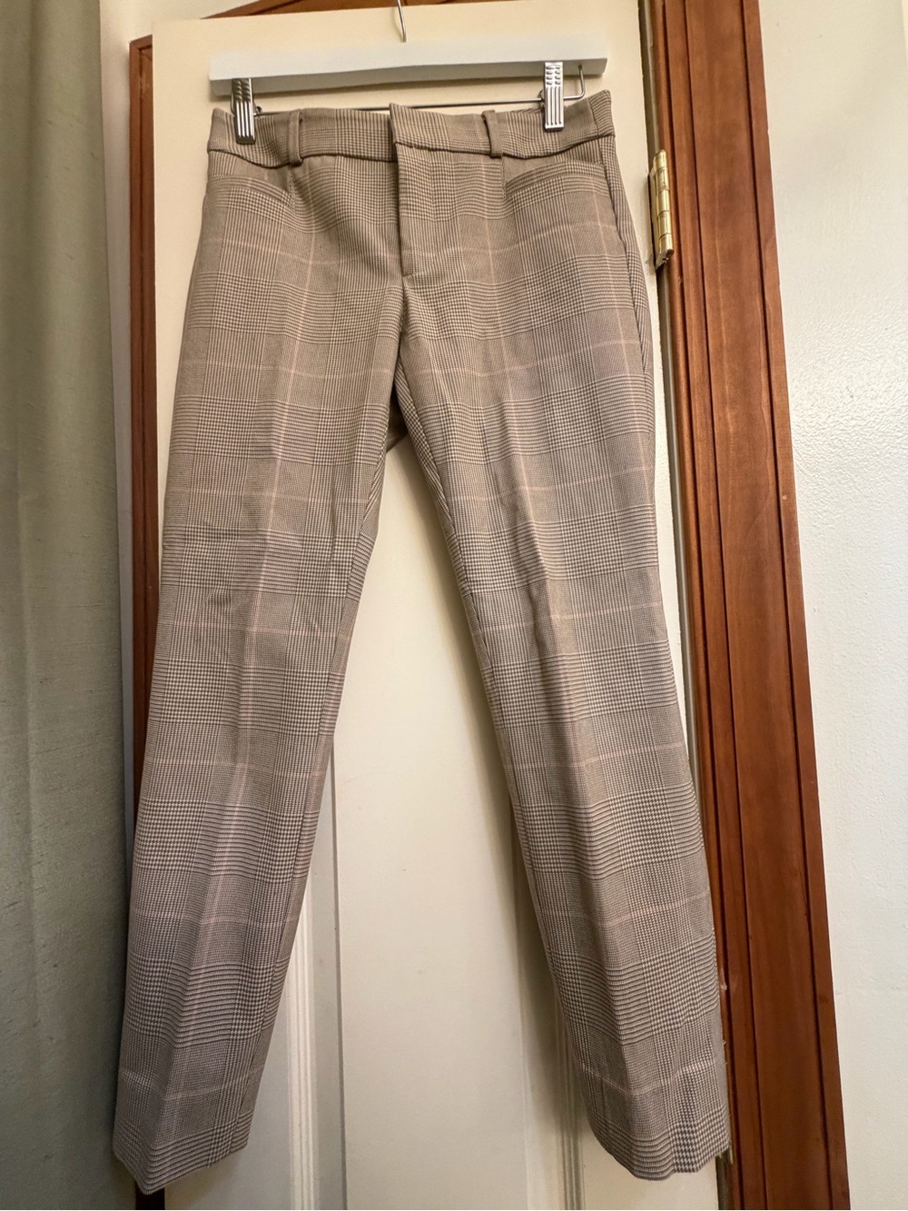 Banana Republic Sloan Plaid Women’s 0P Petite Brown Career/Office Ankle Pants